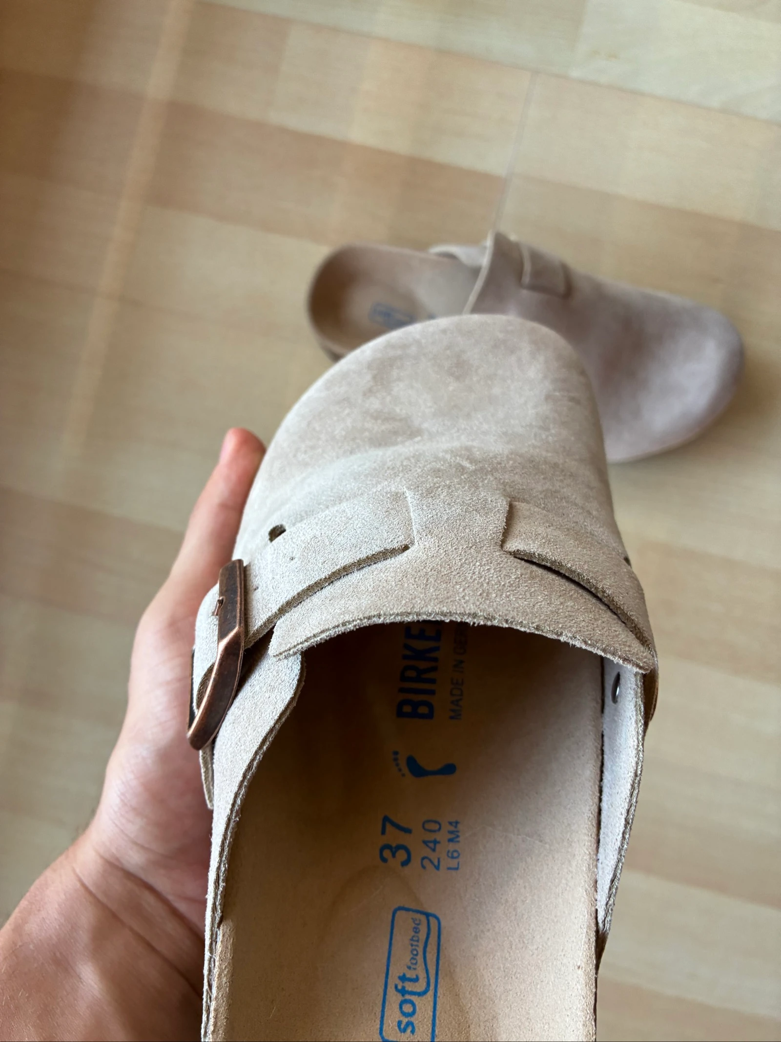 Zuecos Birkenstock Boston Cinza 37 – photo 4
